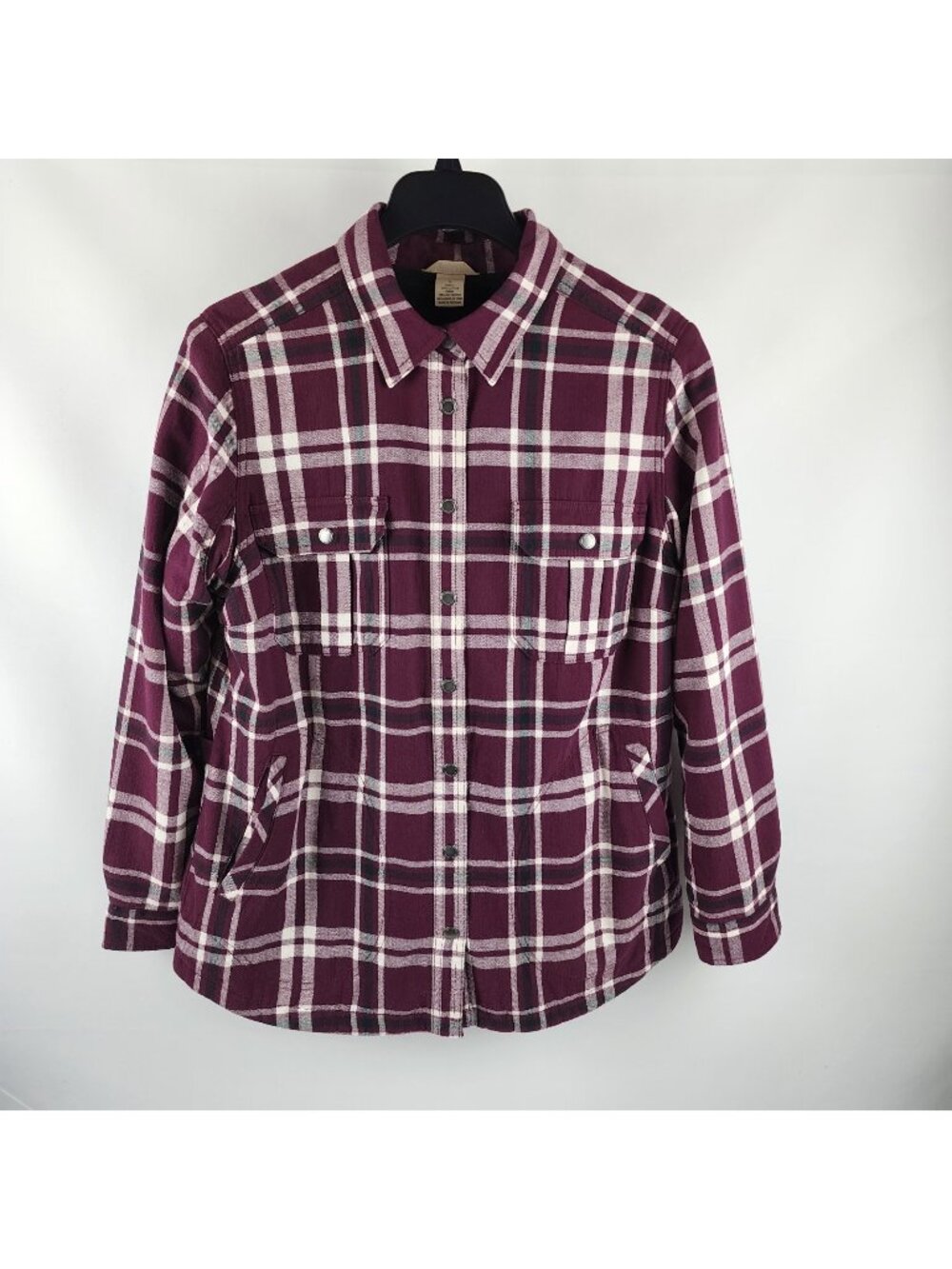 Duluth Trading Co. Shirt Womens Large Multi Plaid Free Swingin' Lined Flannel
